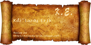 Kálazdy Erik névjegykártya